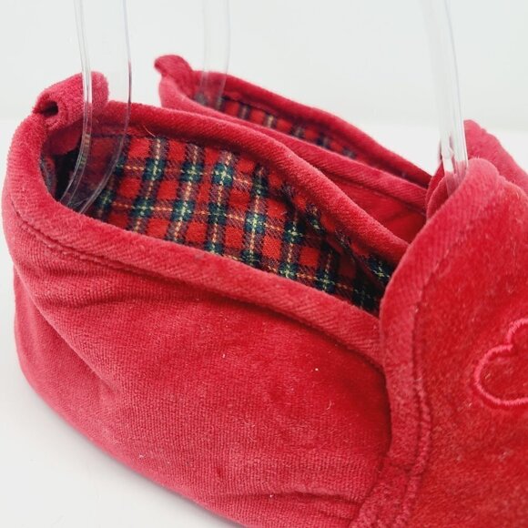 Victoria's Secret | Vintage Red Lounge or House Velour Slippers (Size 5/6) - Picture 9 of 12